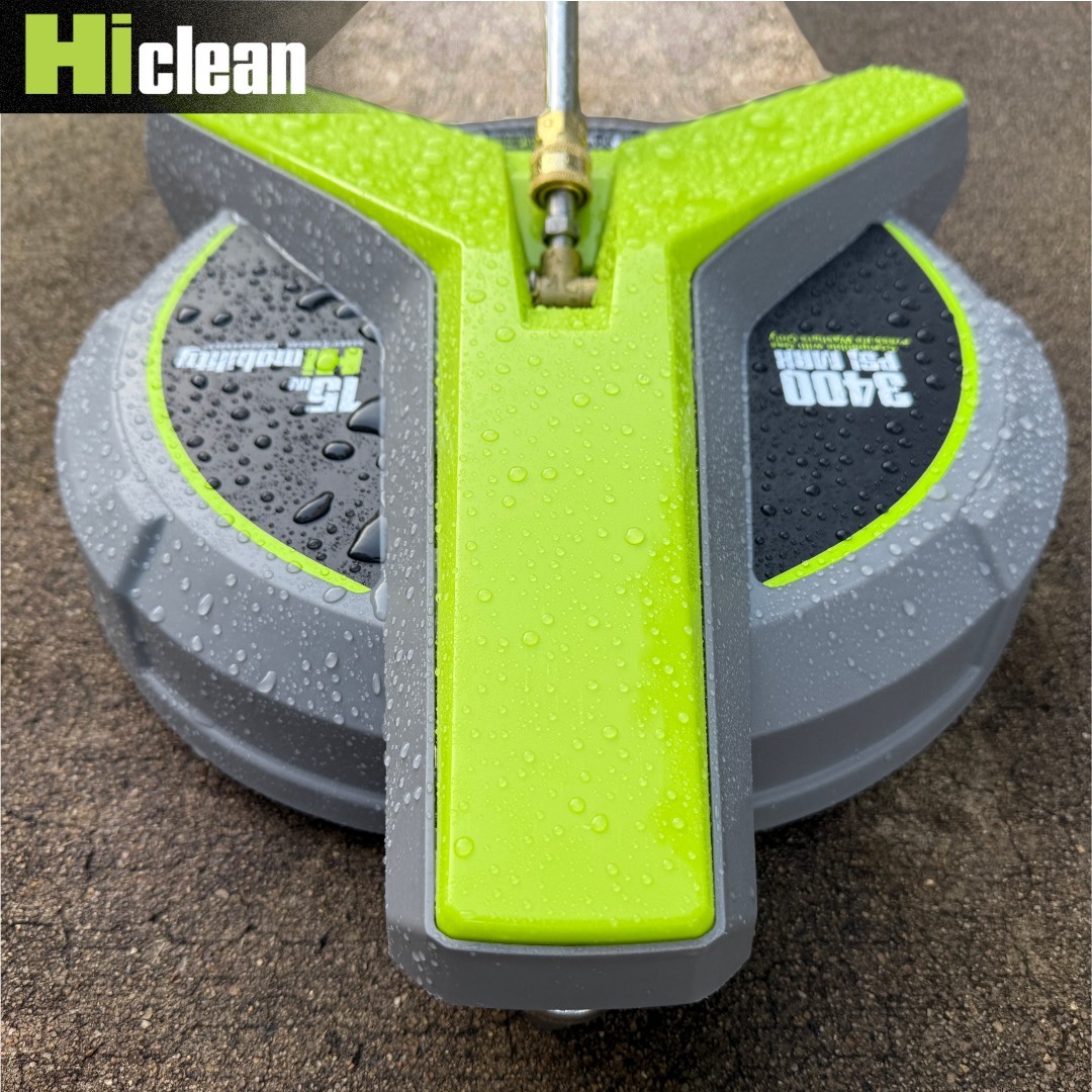 Hiclean 15” Pressure Washer Surface Cleaner with 3 Caster Wheels – 3400 Max PSI