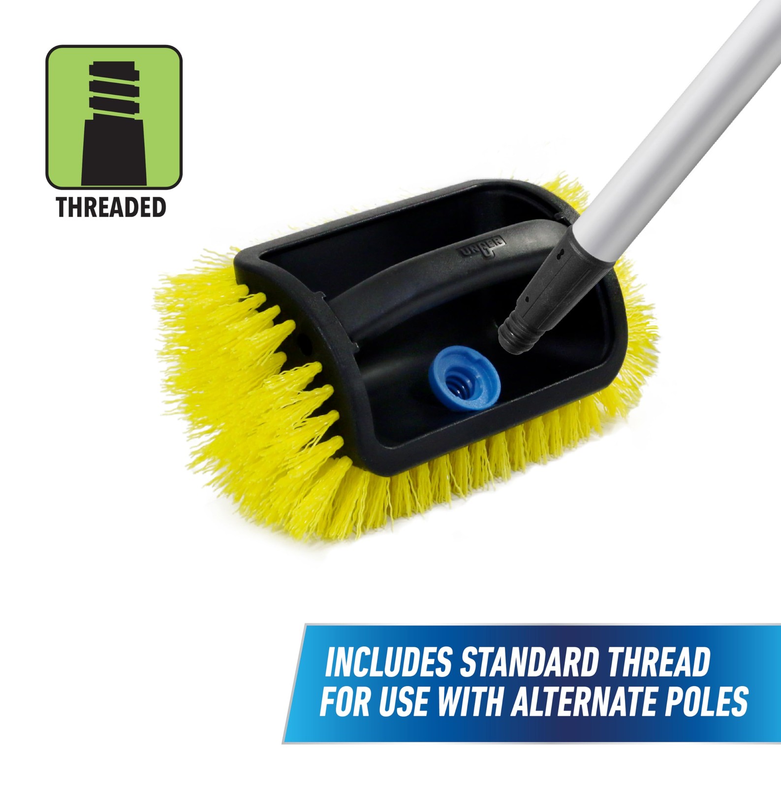 Unger Professional Lock-On 4-Sided Outdoor Scrub Brush, (Pack of 1), _