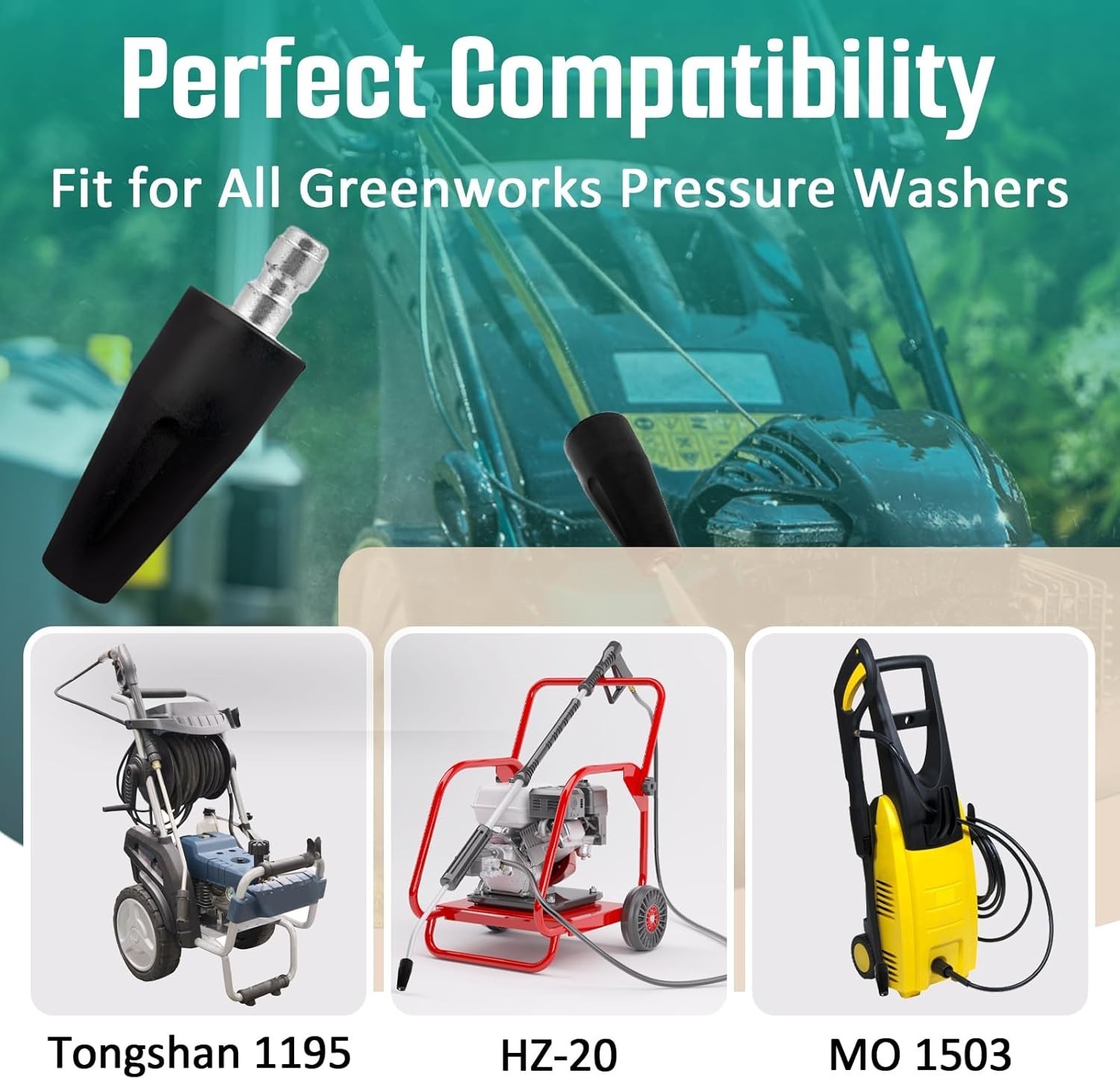 2000 PSI Turbo Nozzle for Greenworks Pressure Washers – Replacement Rotary Je…