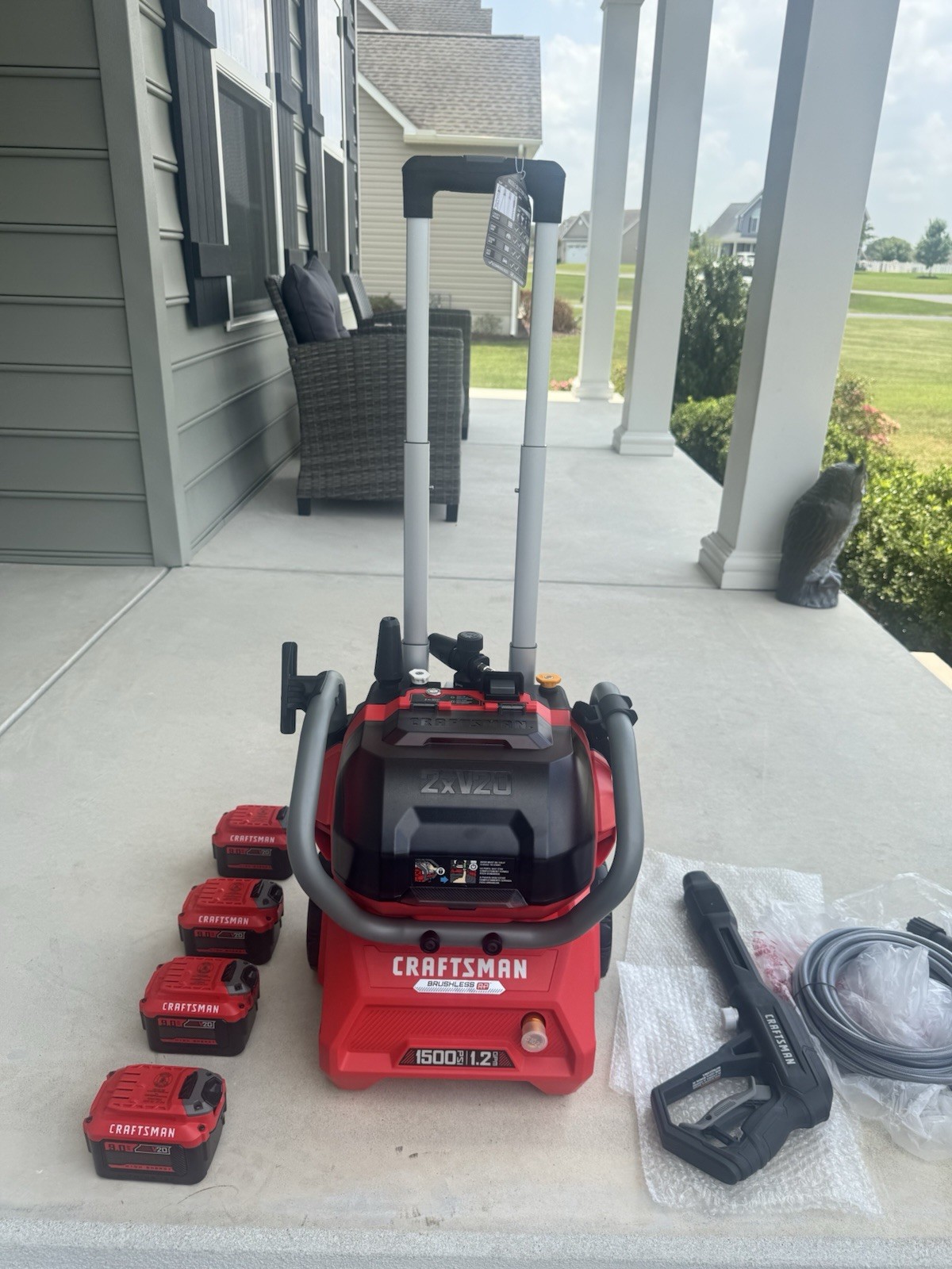 Craftsman V20 1500 PSI Cold Water Pressure Washer with 2 extra 9.0 ah batteries
