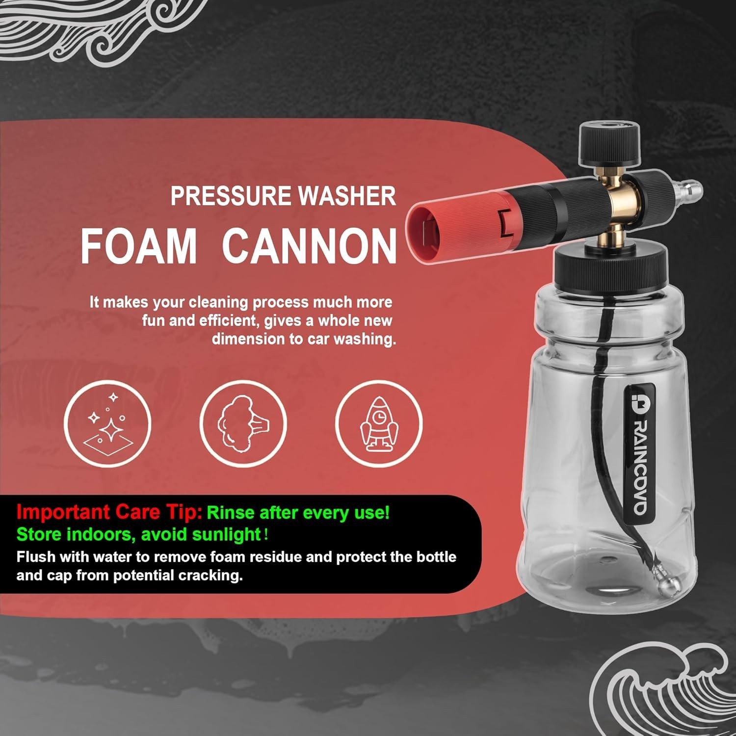 Superior Quality Foam Cannon with 1.1mm Nozzle – Creates Luxurious Snow Foam