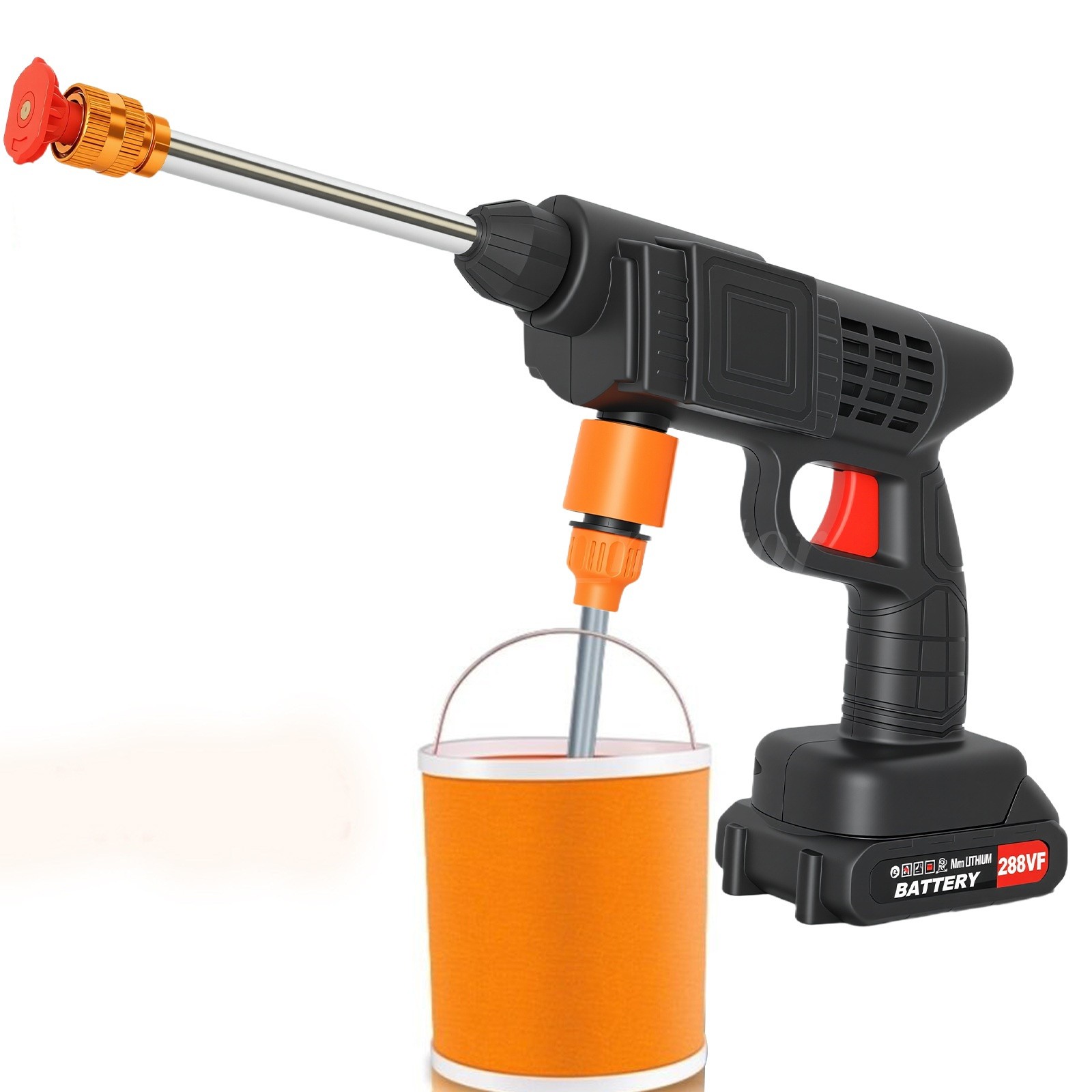 Portable Cordless Electric High Pressure Water Spray Gun Car Washer Tool + Box