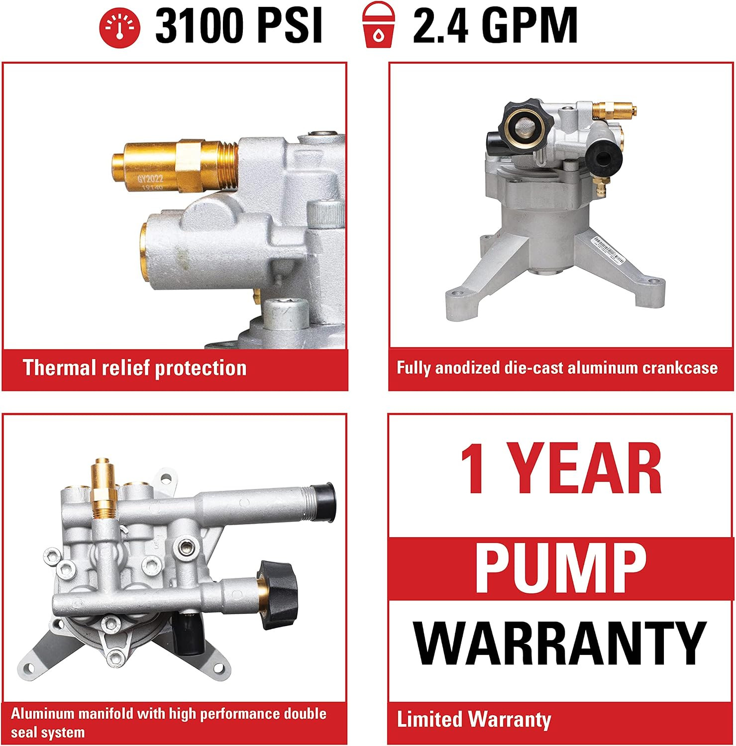 OEM Technologies 90026 Vertical Axial Cam Replacement Pressure Washer Pump Kit,