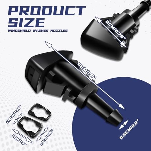 2 PCS Front Windshield Washer Nozzles, Washer Spray Jet Kit Fit for Chrysler,
