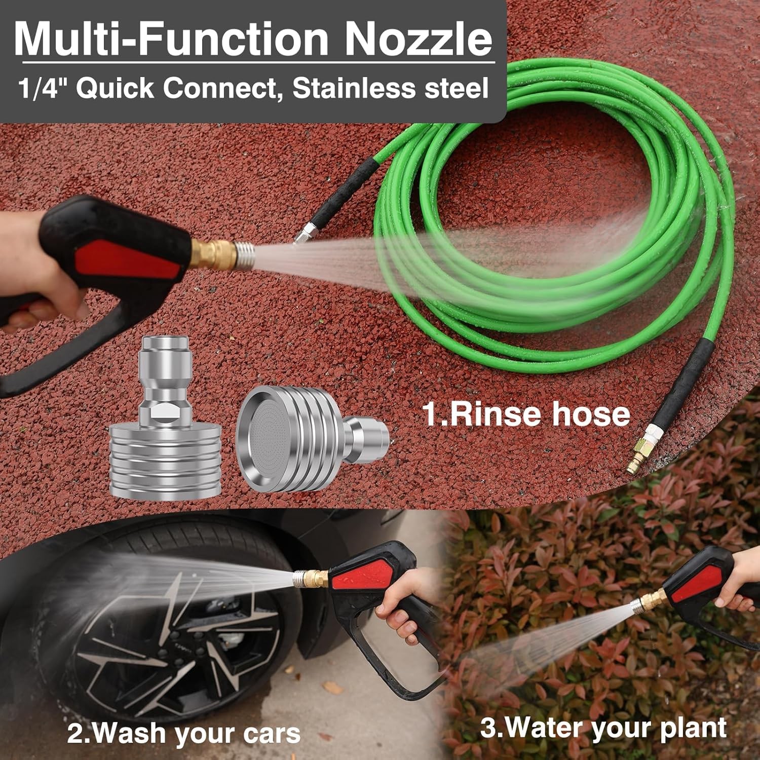 Sewer Jetter Kit for Pressure Washer 100 Ft，Drain Cleaner Hose 1/4 Inch NPT Corn