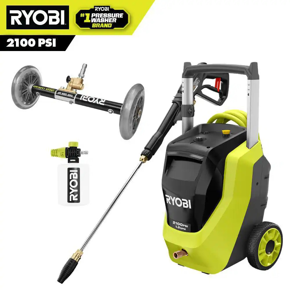 2100 PSI 1.2 GPM Cold Water Corded Electric Pressure Washer with Water Broom