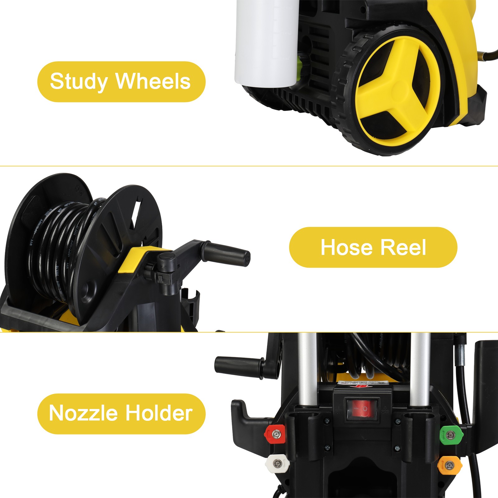 Portable 3800PSI Electric Pressure Washer w/ Touch Screen Adjustment Pressure US