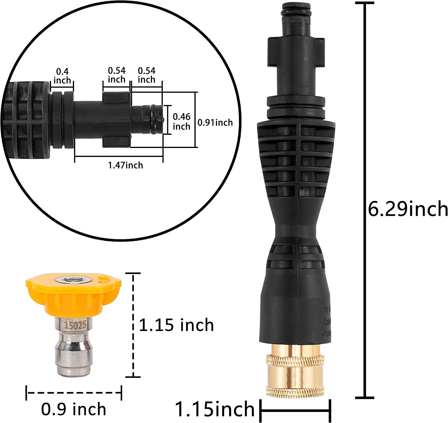Pressure Washer Gun Adapter Foam Cannon Replacement Parts For Portland Ryobi