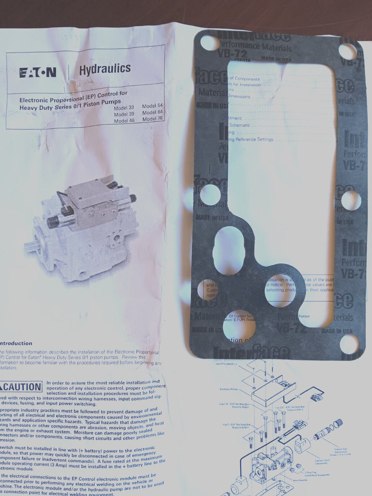 EATON VALVE GASKIT HEAVY DUTY SERIES 0/1 PISTON PUMPS