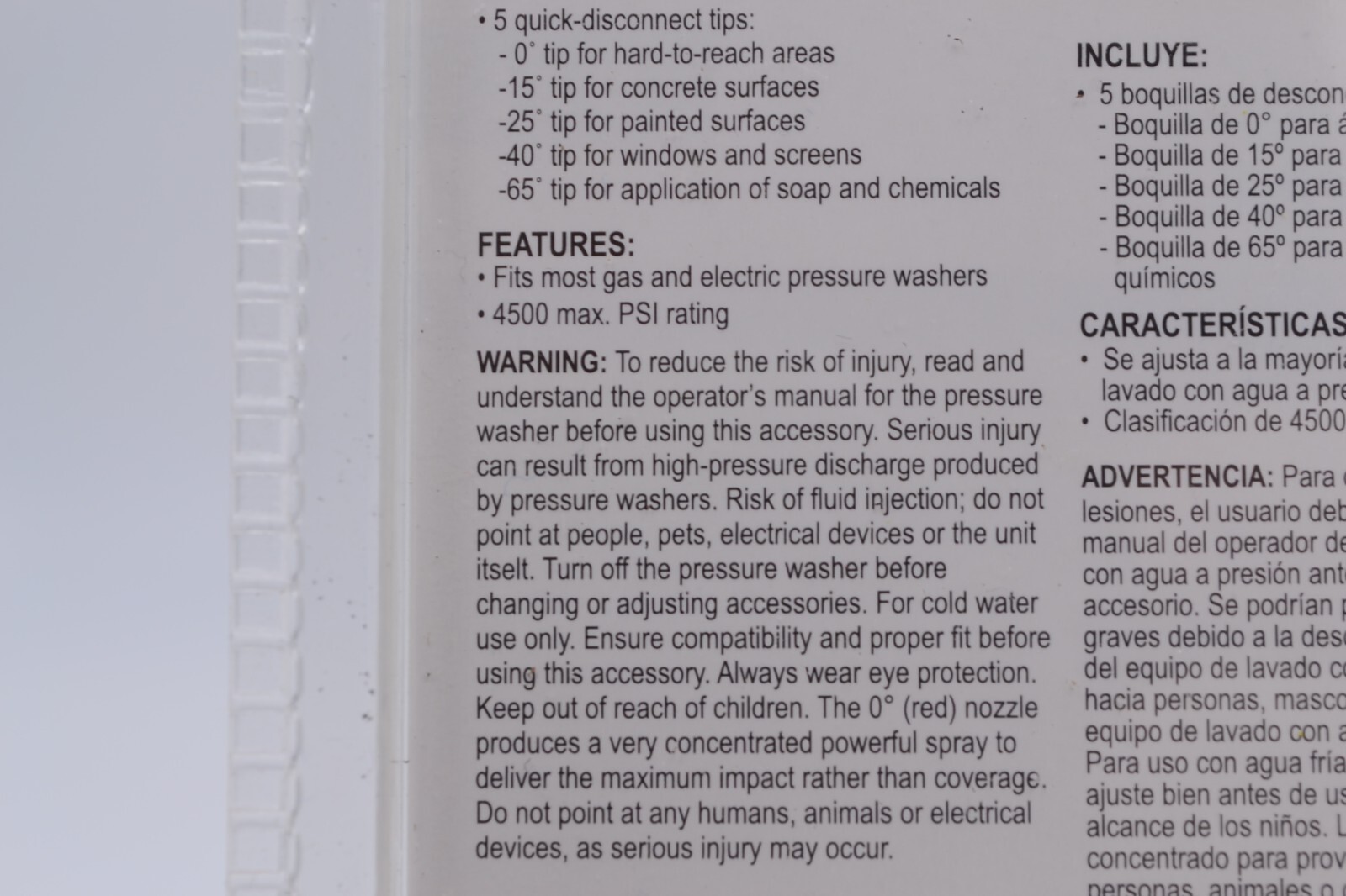 Power Washer Spray Tips 5 Pack Surface Maxx Professional Universal Fit 4500 PSI