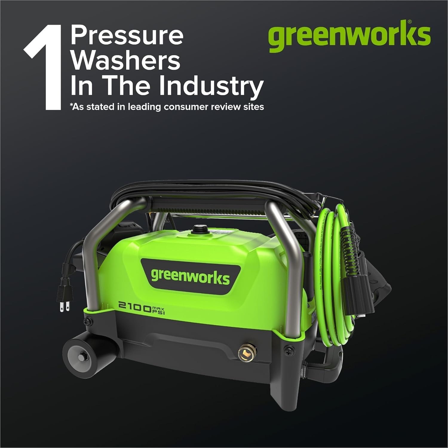 High-Performance 2100 PSI Corded Pressure Washer with 25-Foot Hose & Accessories