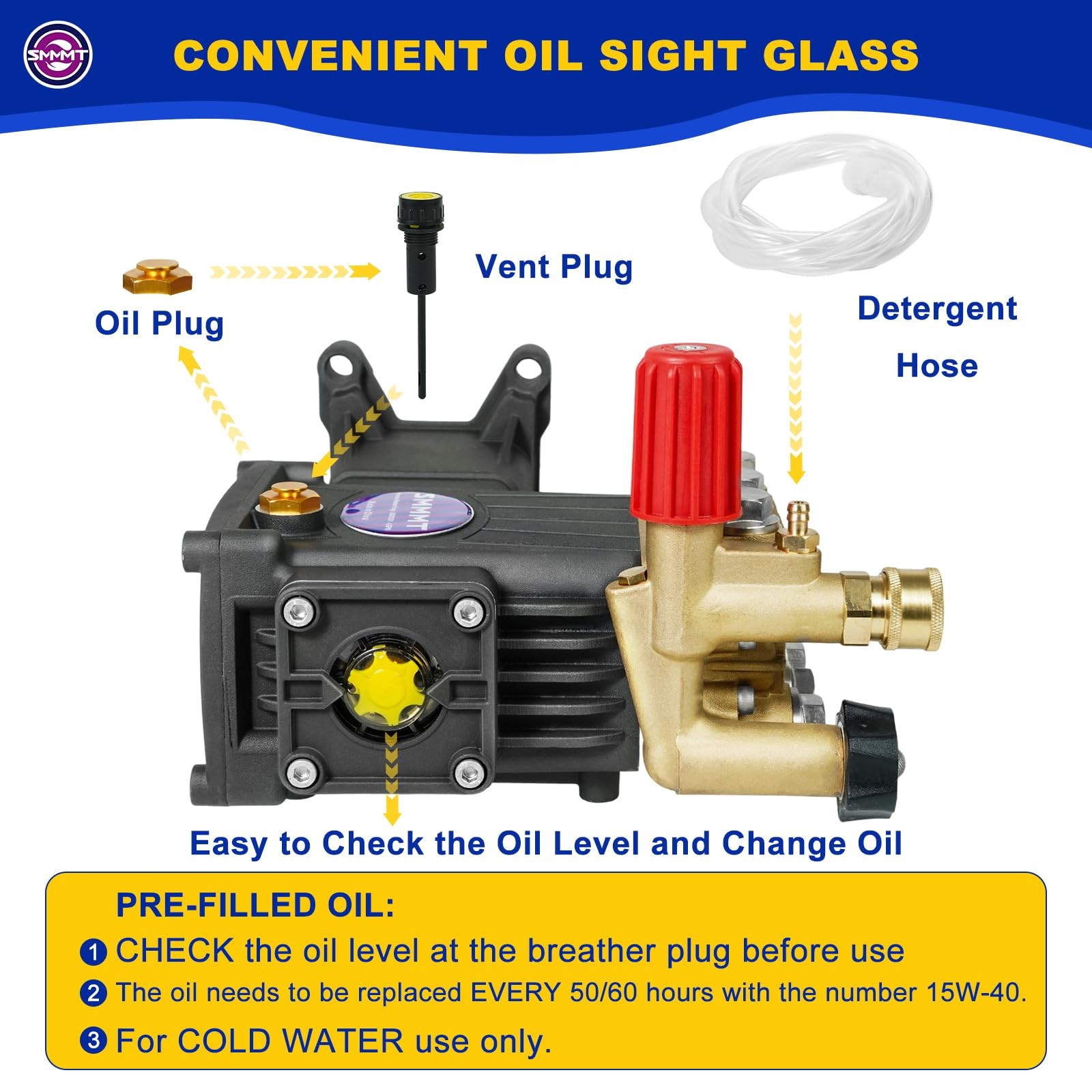Pressure Washer Pump Max 4400 PSI 4 GPM, 1″ Shaft Horizontal Gas Power Washer…