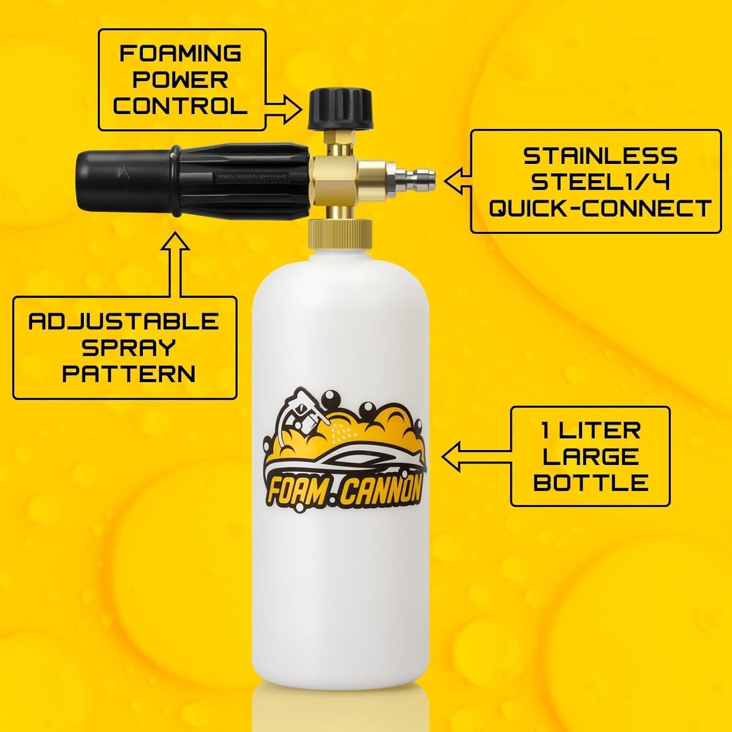 1L Snow Foam Cannon Kit with 5 Nozzle Tips for Ultimate Vehicle Care