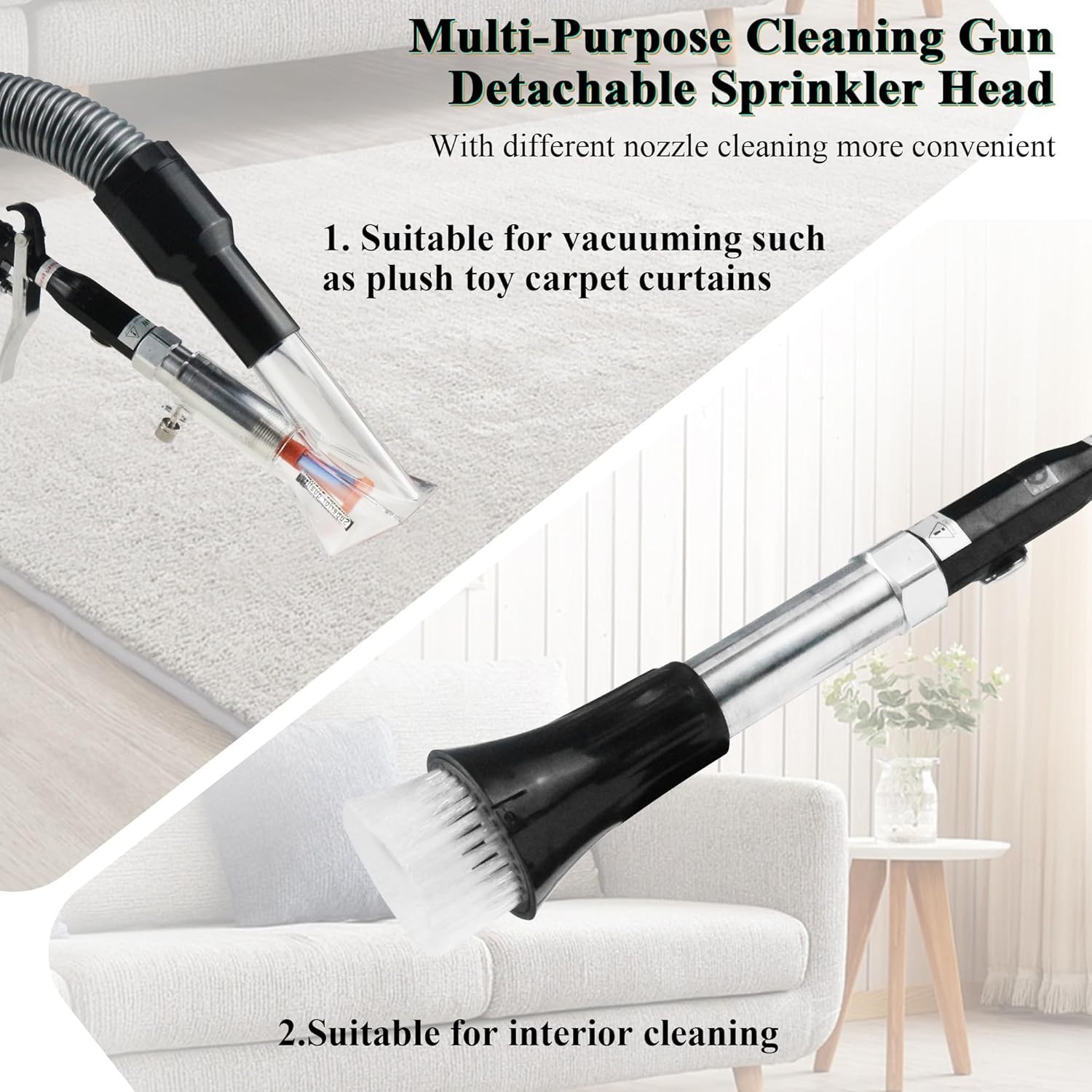 2-in-1 Car Interior Detailing Air Blow & Vacuum Gun Adjustable Airflow NozzlePro