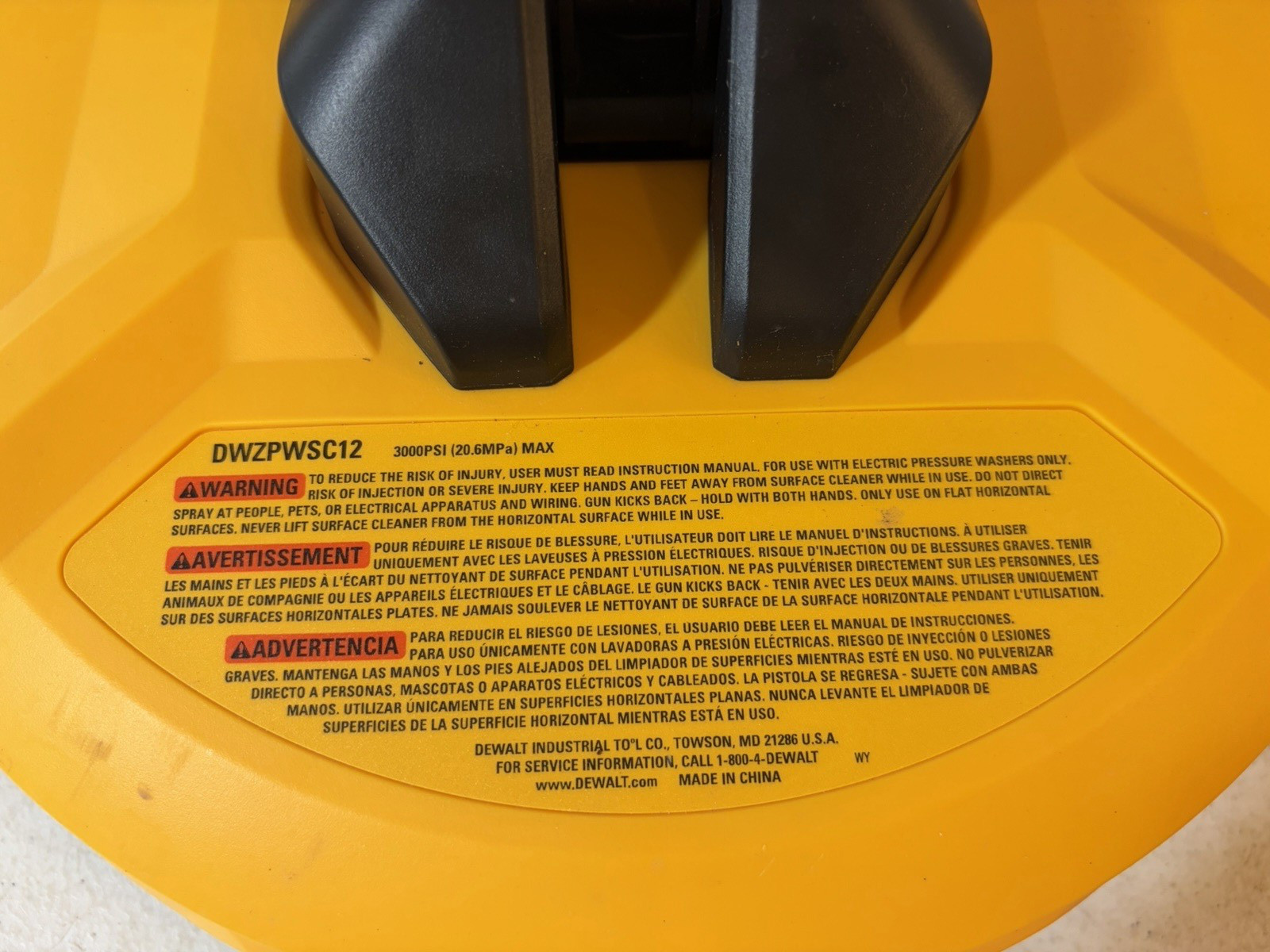 DEWALT 12 in. Rotating Surface Cleaner Pressure Washer Attachment DWZPWSC12