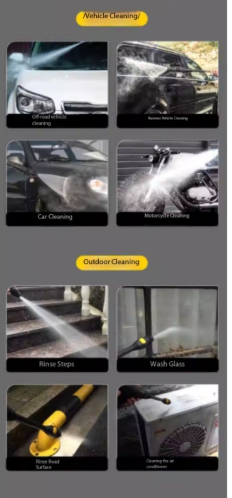 Car Wash Machine High-Pressure 220V Water Gun Floor Cleaning Pressure Pump Brush