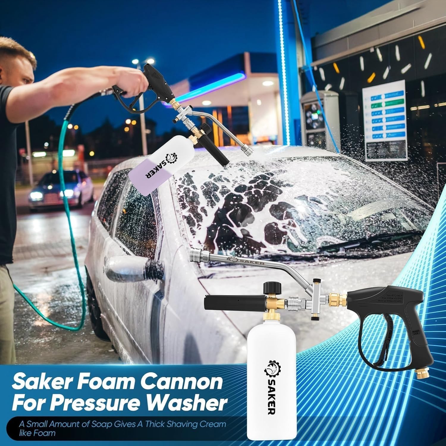 Dual Connector Foam Cannon Kit for Pressure Washer