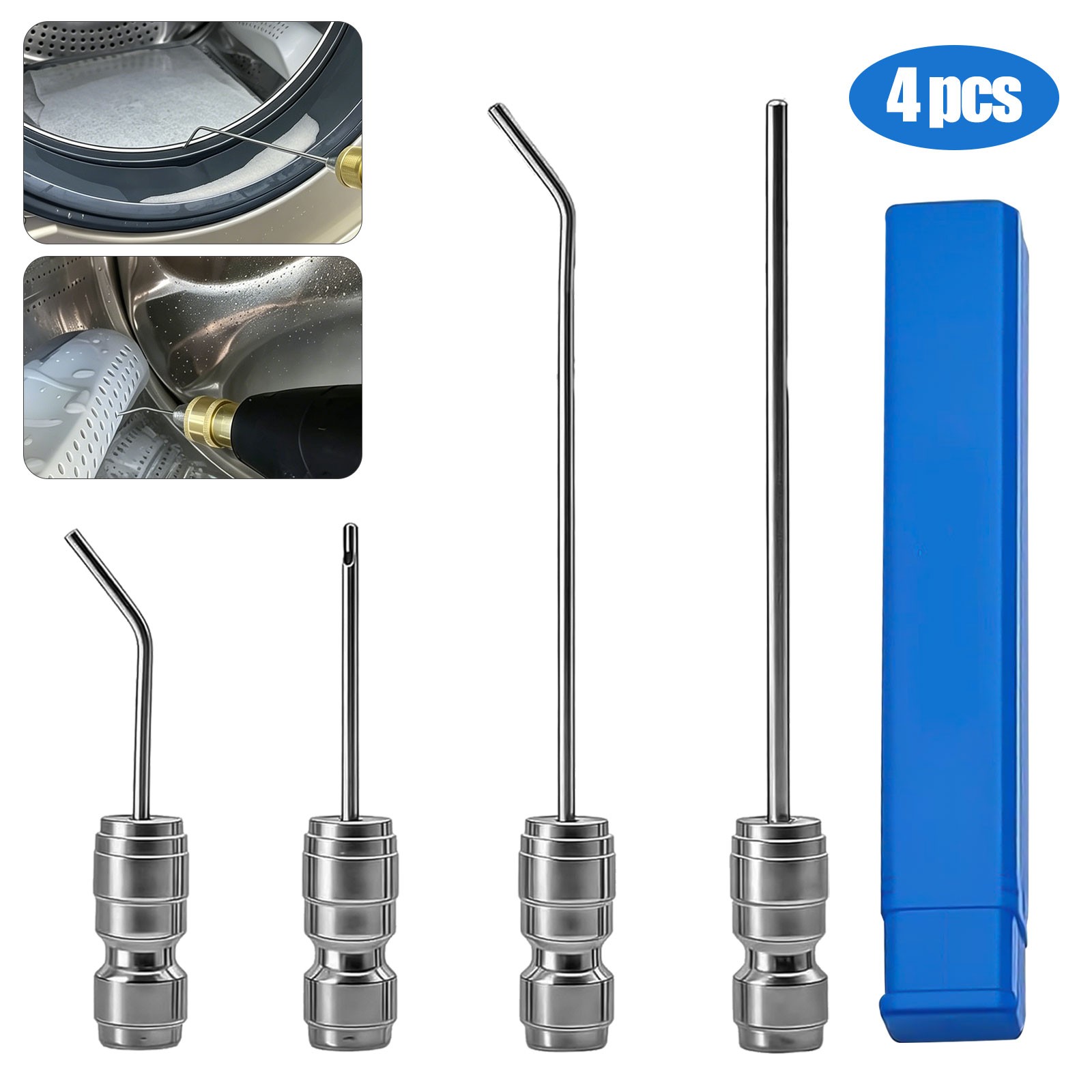 4X Pressure Washer Needle Nozzle Kit 1/4 Quick Connect Cleaning Flush Wand Tips