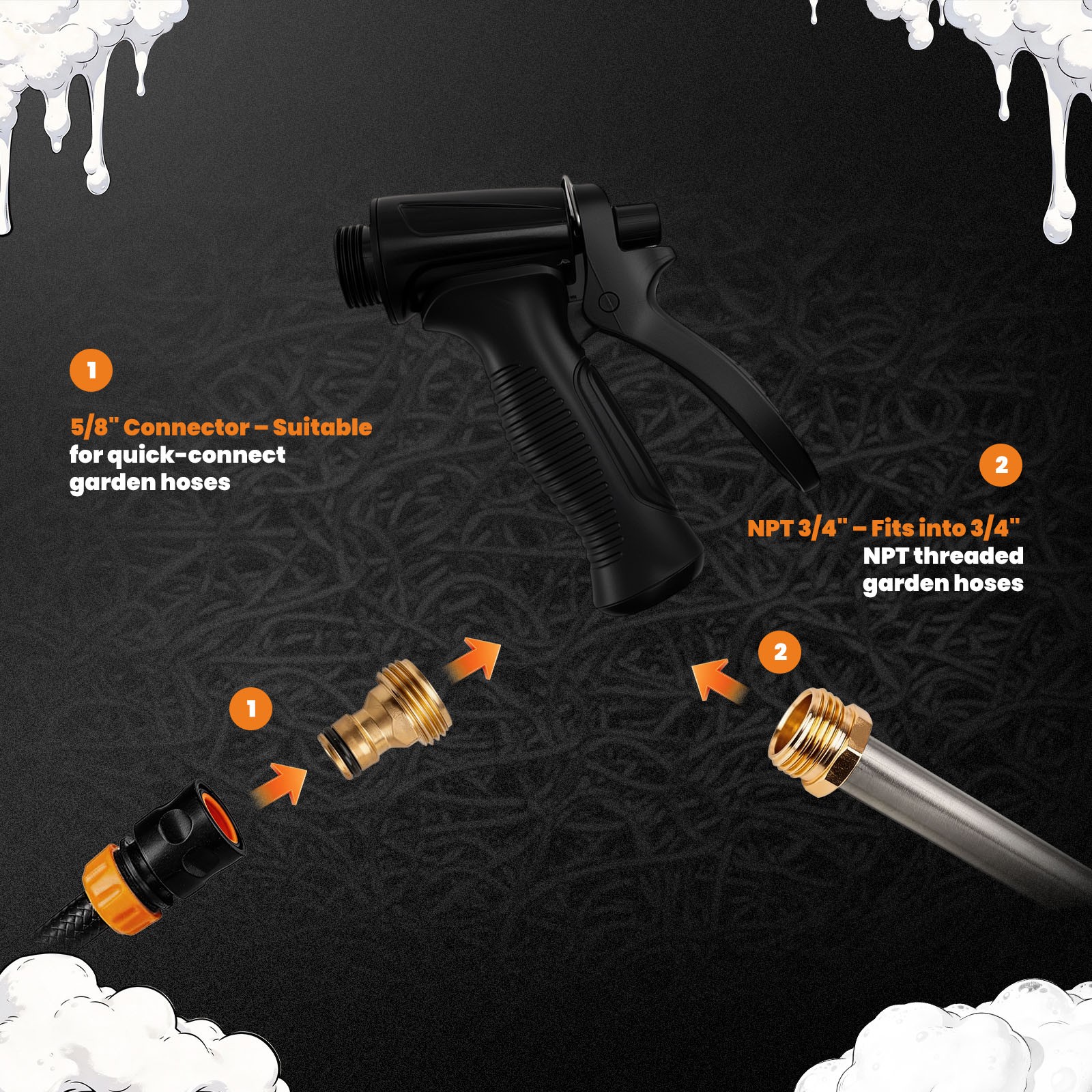 1L Car Wash Foam Cannon Pressure Washer Gun Soap Spray w/ Leak-Free Seal