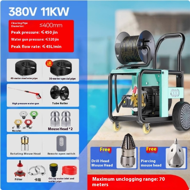 220V380V Diesel Gasoline Electric Sewer Water Rat Pipe Unclogging Machine