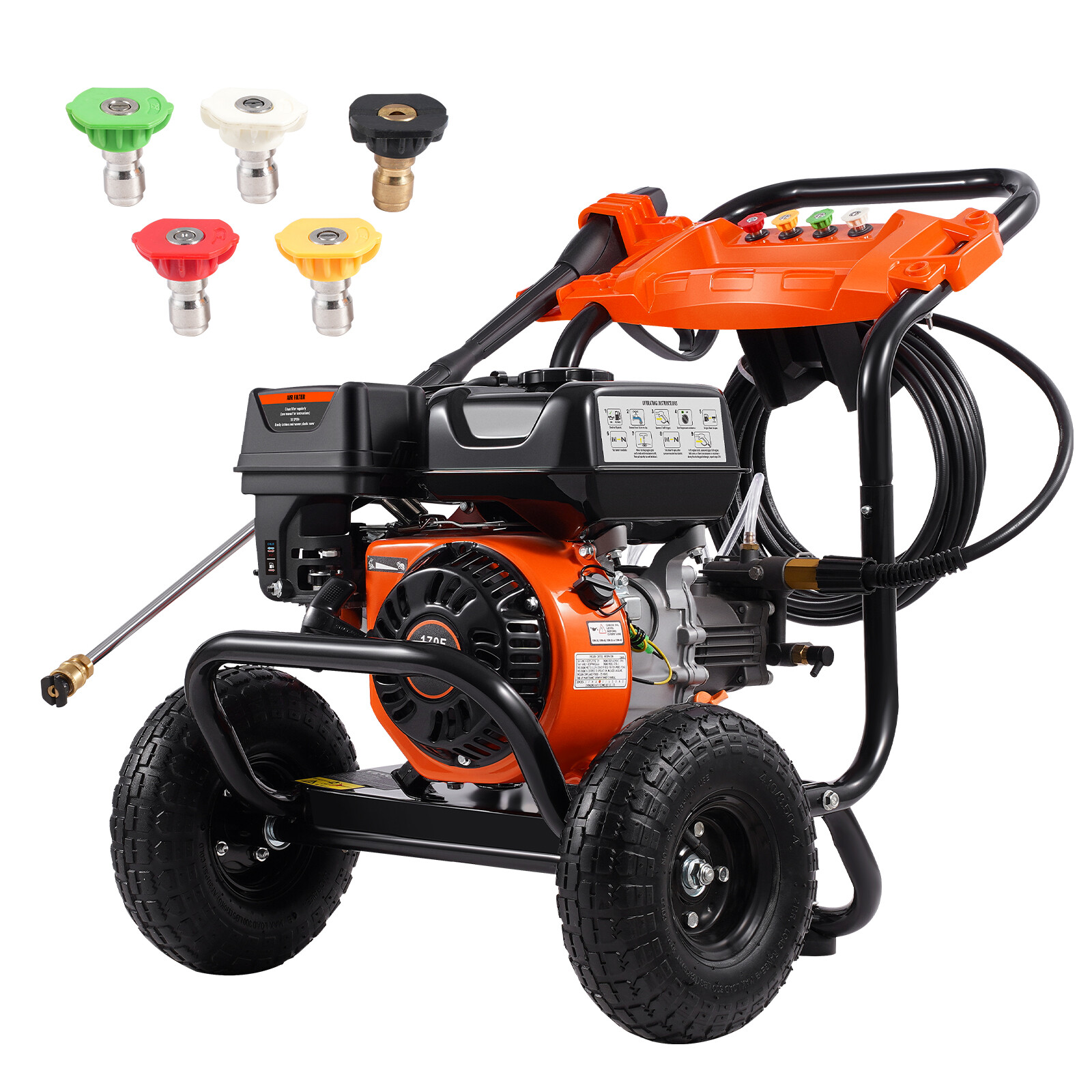 Gas Pressure Washer 3500 PSI 2.6 GPM Power Washer w/ 5 Nozzle Set for Car, Fence