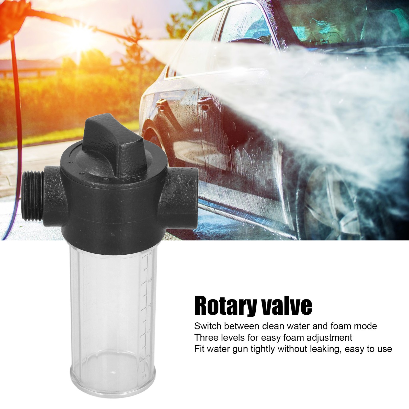 Water Foam Bottle Hose Car Washing Foamer Pot Tank Wash Accessories 100ML