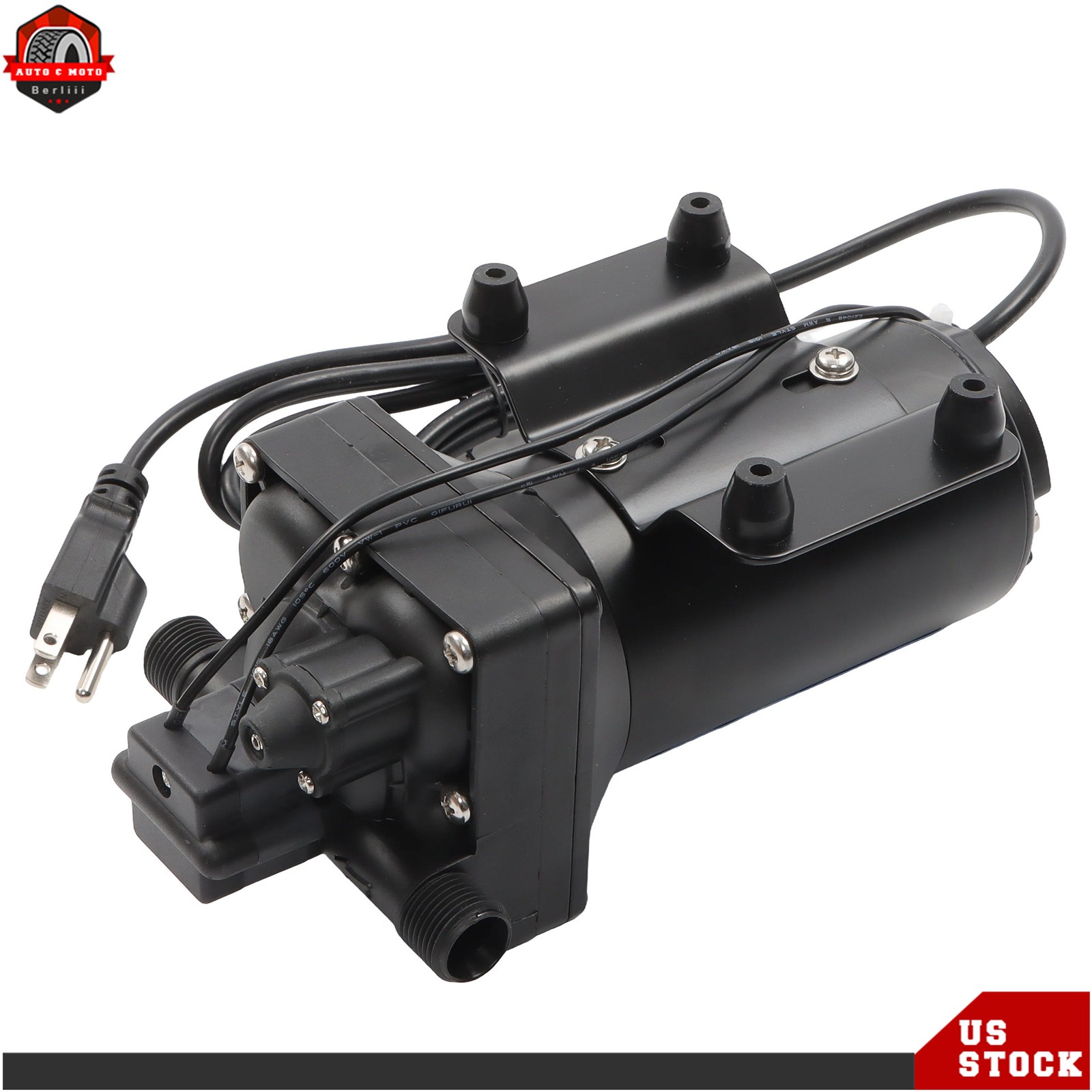 110V AC 4-chamber Water Diaphragm Pump 5.5GPM 75PSI Self Priming RV Water Pump