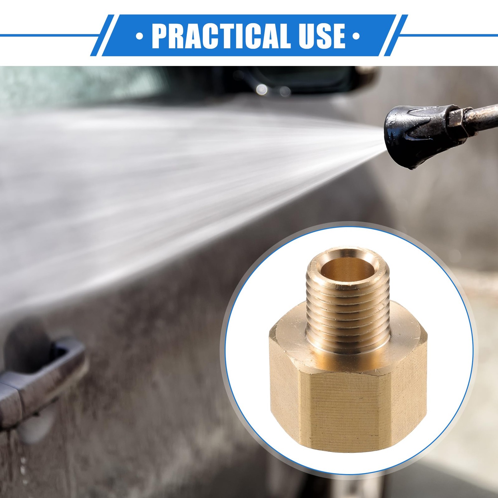 Pressure Washer Connector, G1/4″ to M14x1.5 Male Adapter Brass Screw Hose Con…