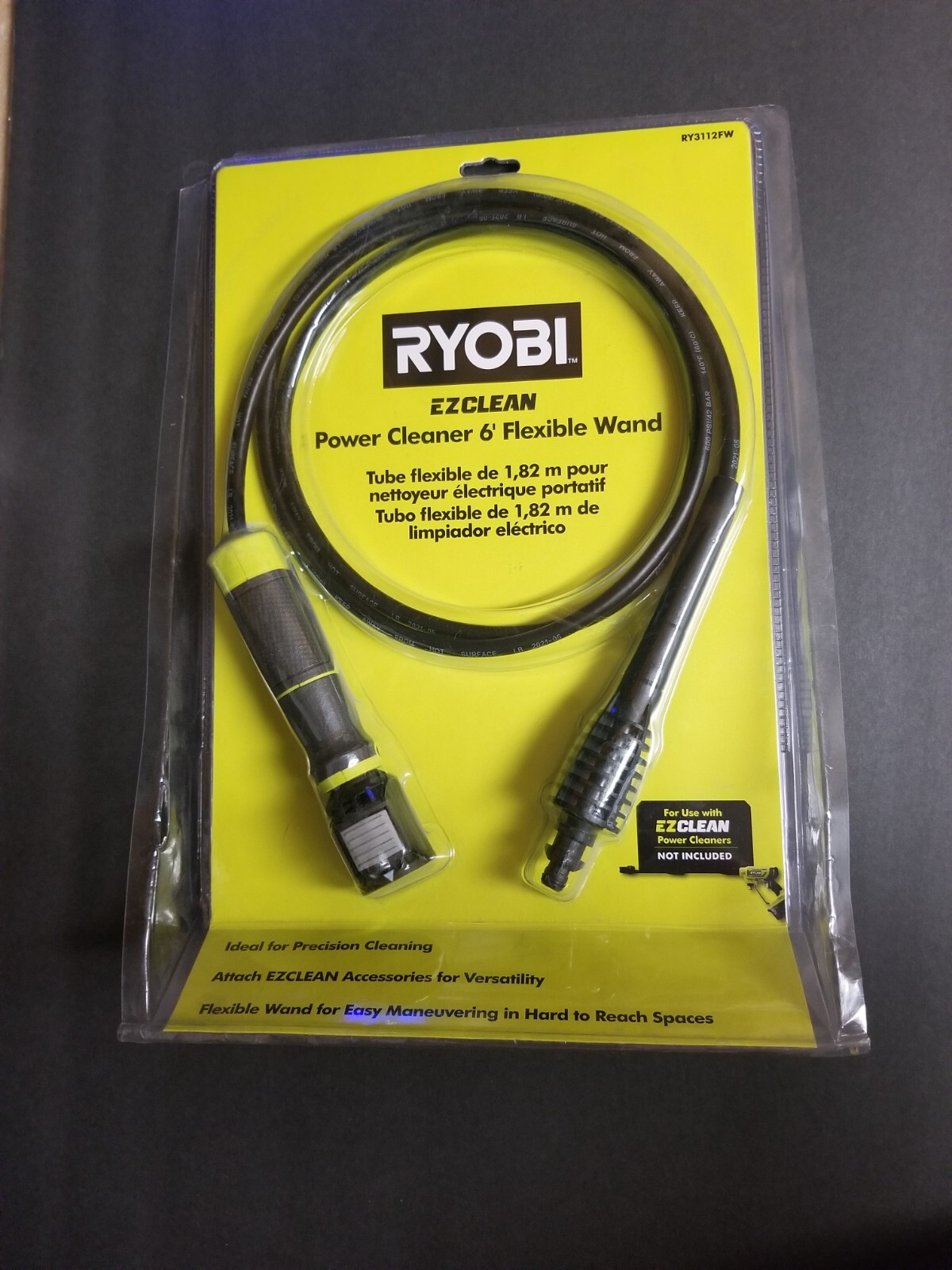 RYOBI EZCLEAN POWER CLEANER 6′ FLEXIBLE WAND RY3112FW