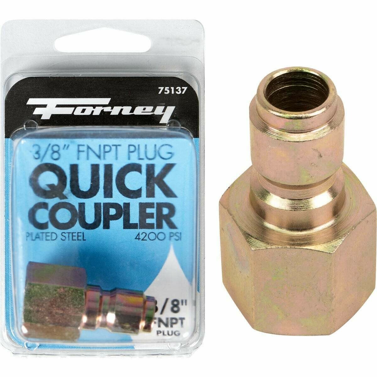 Forney 3/8 In. Female Quick Connect Pressure Washer Plug 75137 Forney 75137 3/8