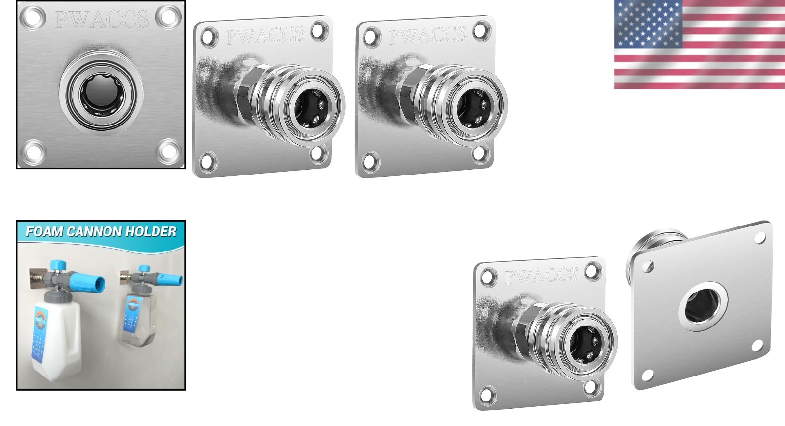 Space-Saving Pressure Washer Foam Cannon Holder – Quick Connect & Steel Design