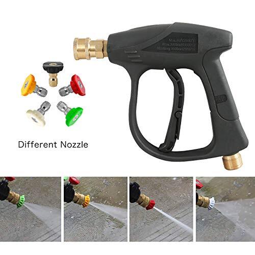 High Pressure Washer Gun 3000 PSI Max with 5 Color Quick Connect Nozzles