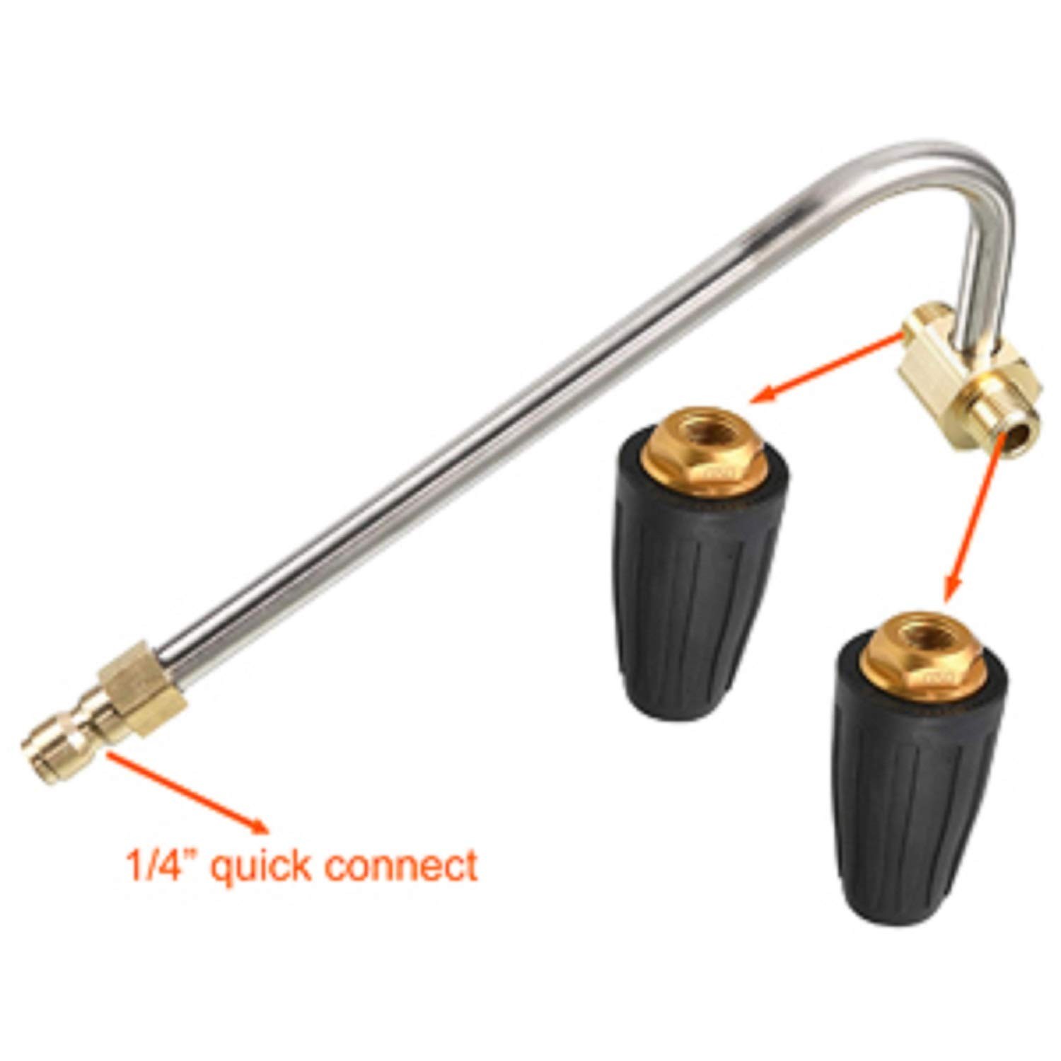 Gutter Cleaner Attachment for Pressure Washer, with 2 Rotary Turbo Nozzle, 1/…
