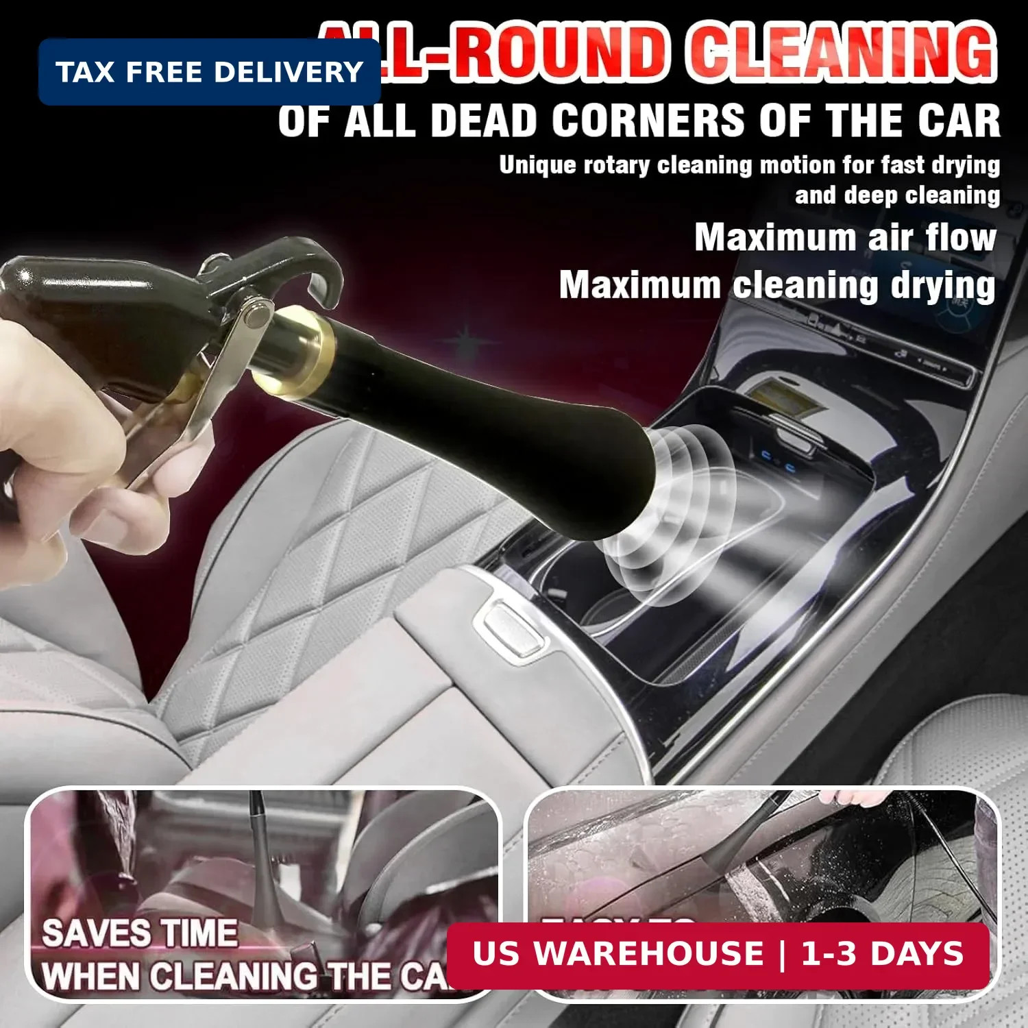 High Pressure Car Interior Spraying Washing Gun with 2 Set Nozzle Sprayer Connec