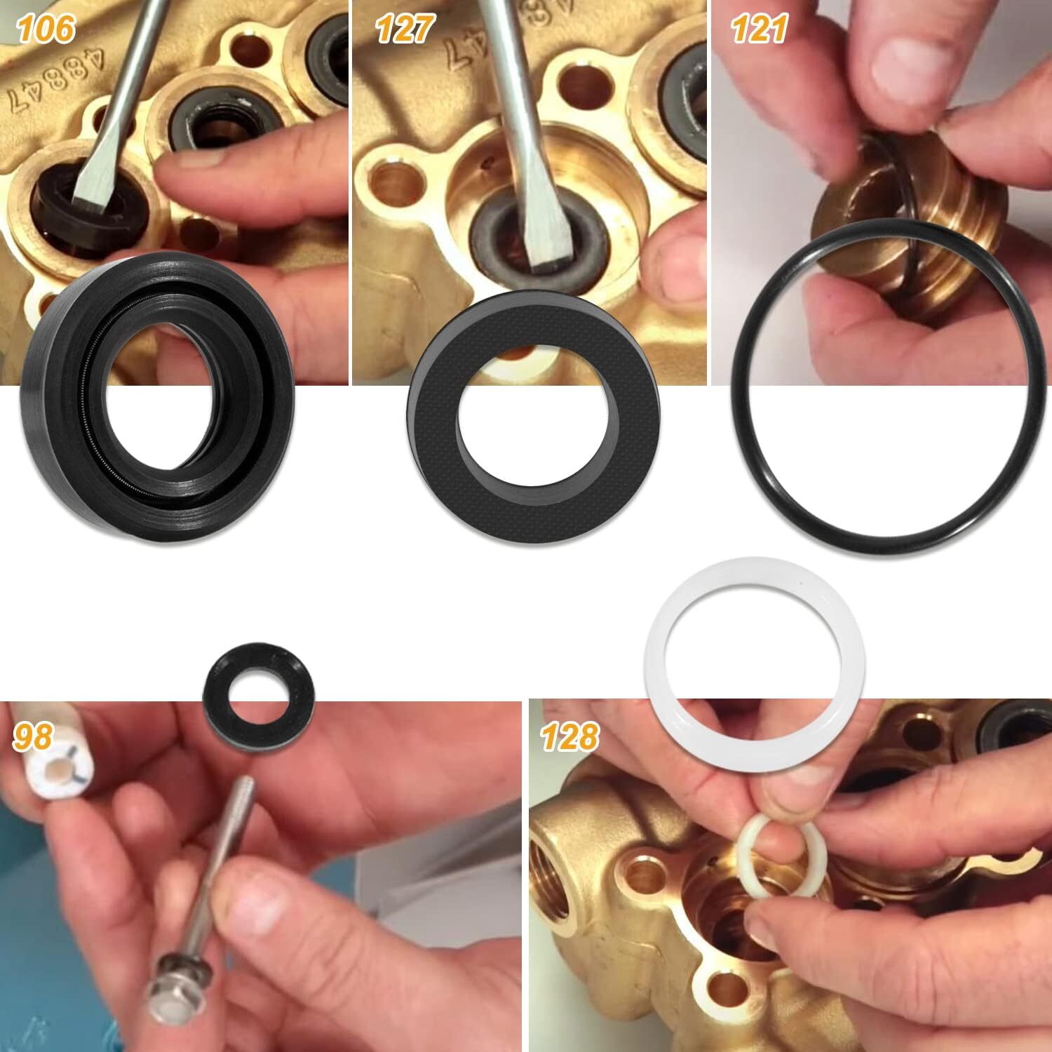 34262 Seal Kit for Cat Pump 66DX 6DX Pressure Washer Pump for 6DX35G1I, 6DX40G1I