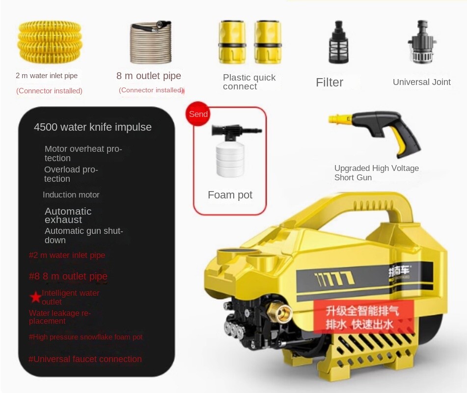 High Pressure Car Wash Machine Water Pump High Power Water Gun Cleaning Machine