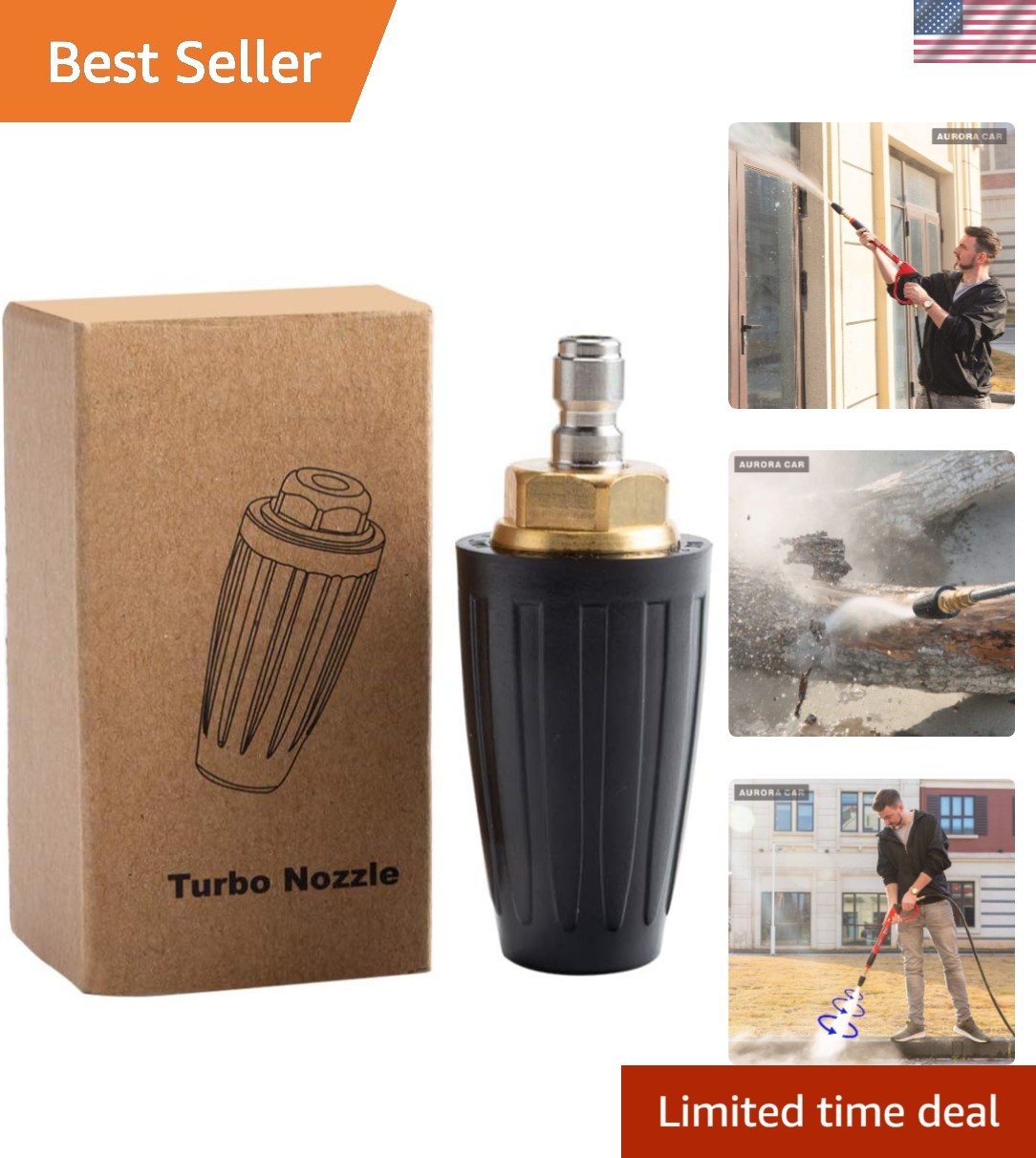 4000 PSI Turbo Nozzle with Quick Connect for Ultimate Cleaning Power