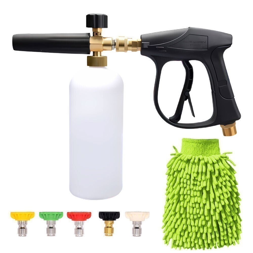 1/4″ Snow Foam Pressure Washer Gun Car Wash Soap Lance Cannon Spray Jet Bottle