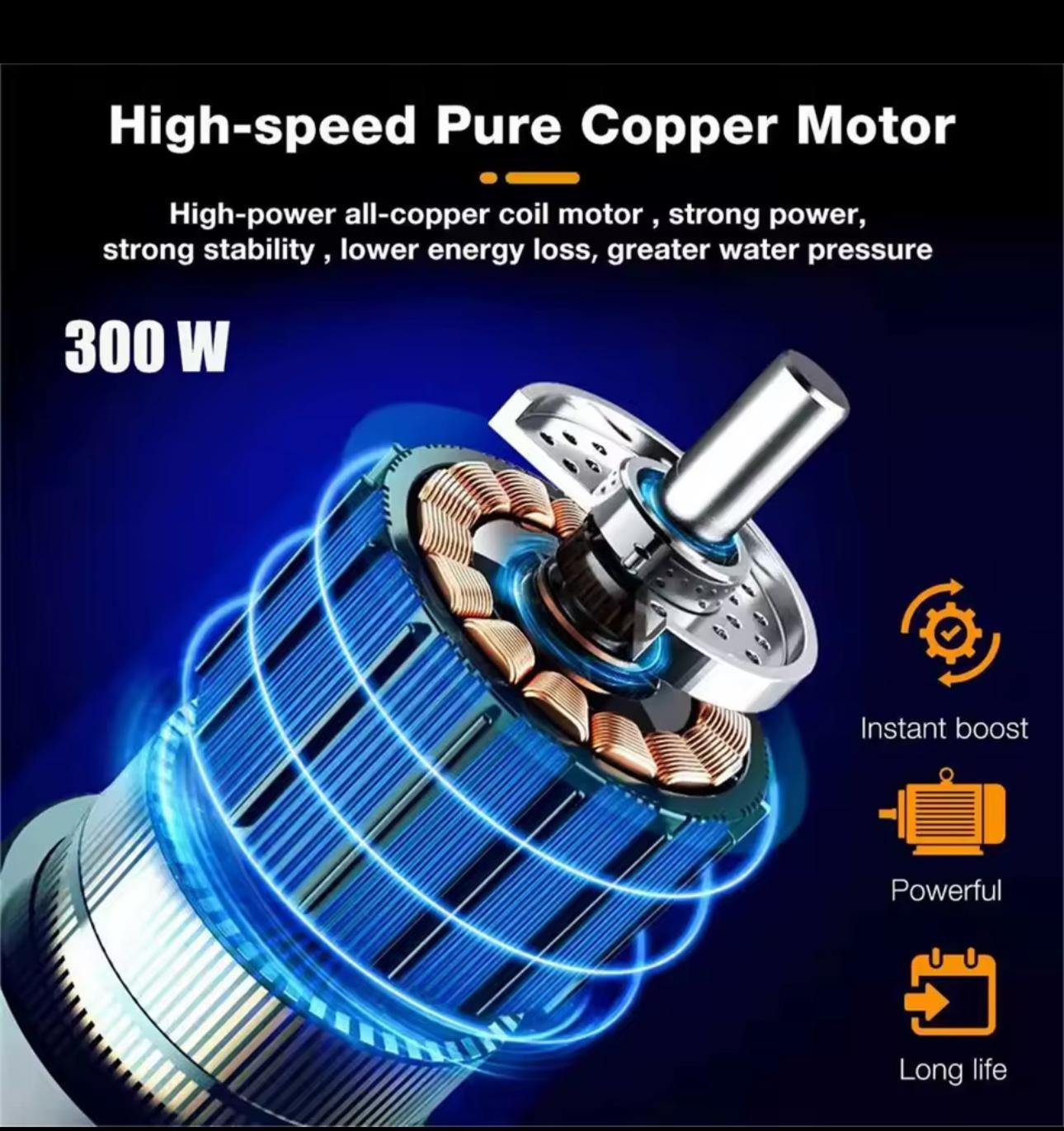 300W 30Bar Cordless High Pressure Car Washer Spray Water Gun 12000mAh Battery Fo
