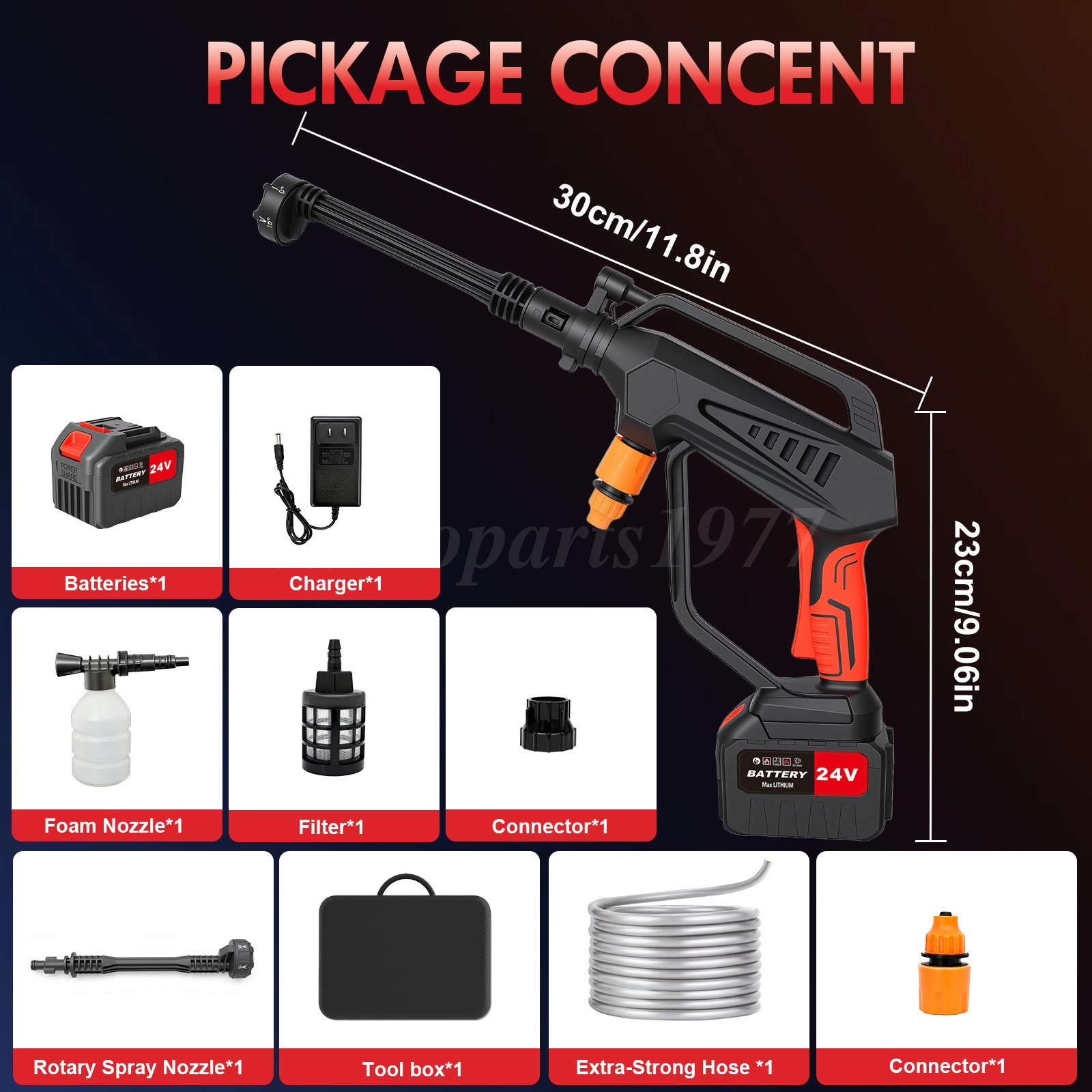 Brushless Portable Cordless Electric Pressure Water Spray Gun Car Washer Tool