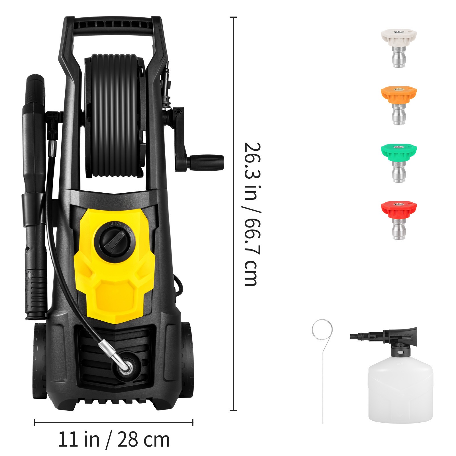 VEVOR Electric Pressure Washer High Pressure Washer 2000PSI 1.65GPM w/ Hose Reel