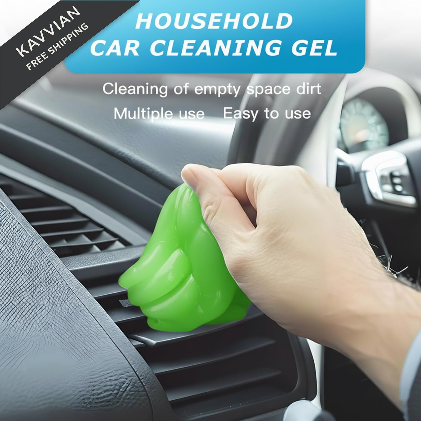 MysticHome for Car Cleaning Gel 160g,Reusable Putty 5.0 OZ, A1-Green