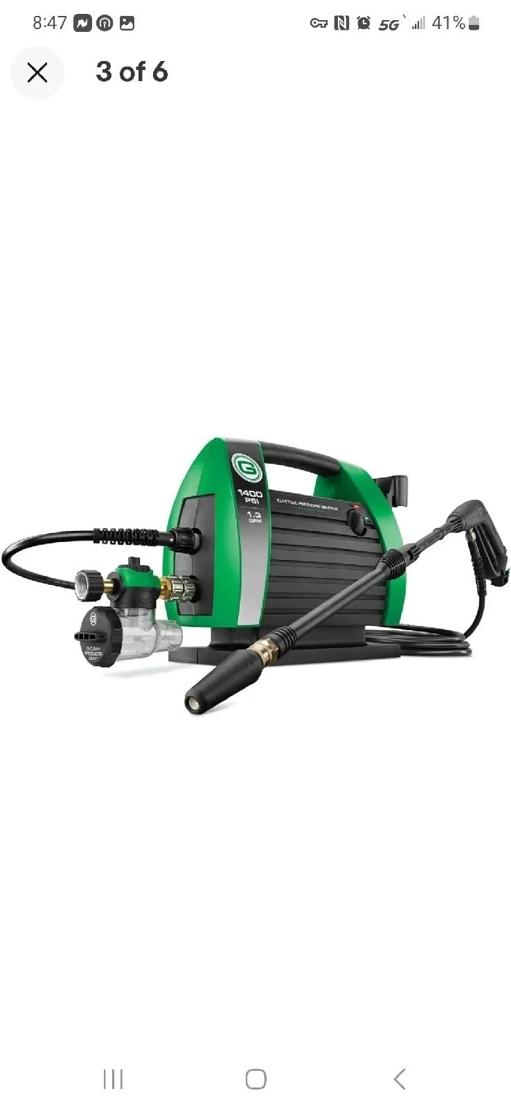 G- Clean GC141333 -1400 PSI Portable Electric Pressure Washer