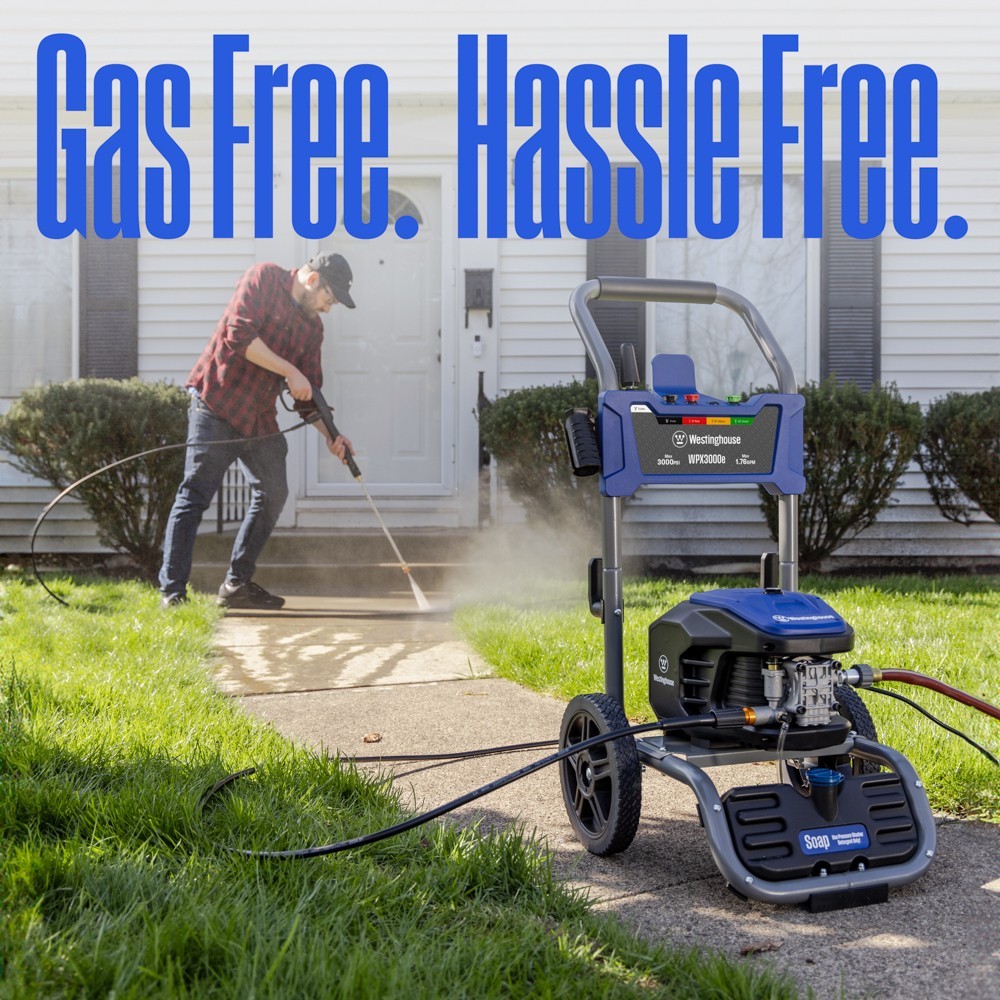 3000 Max PSI 1.76 Max GPM 13 Amp Corded Electric Pressure Washer Kit Cleaner