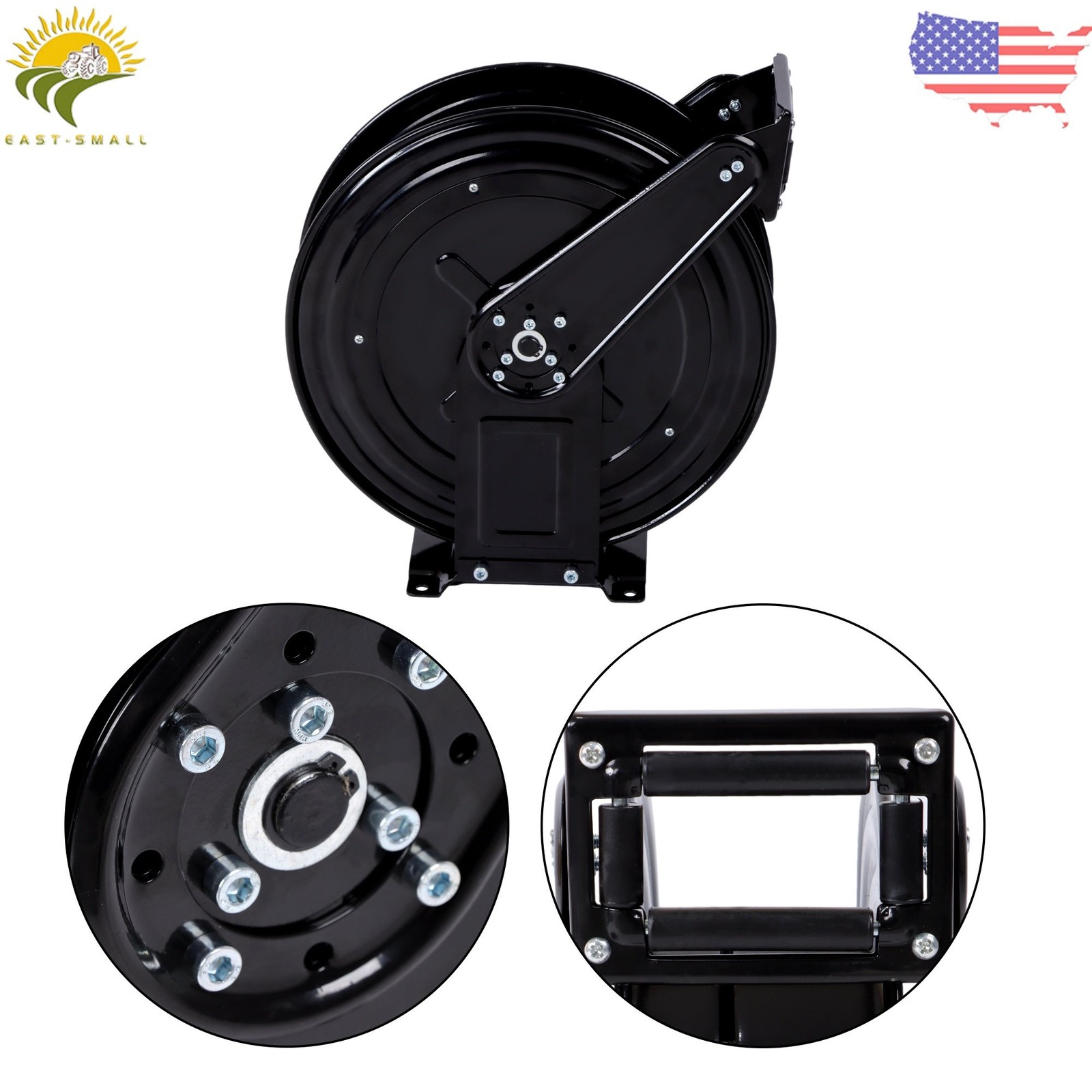 3/8″ X 50 FT High Pressure Washer Hose Reel for Water/Air/Oil Auto-Retractable