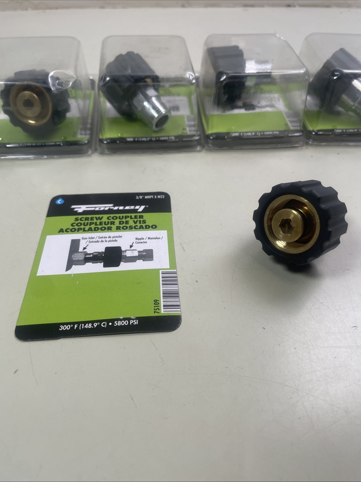 Forney 75109 5800 PSI 3/8” MNPT x M22 Screw Coupler Coupling (5 Pack)