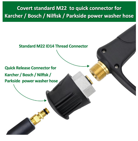 Pressure Washer for Car Cleaning Water Karcher Gun Quick Connector Hose Auto