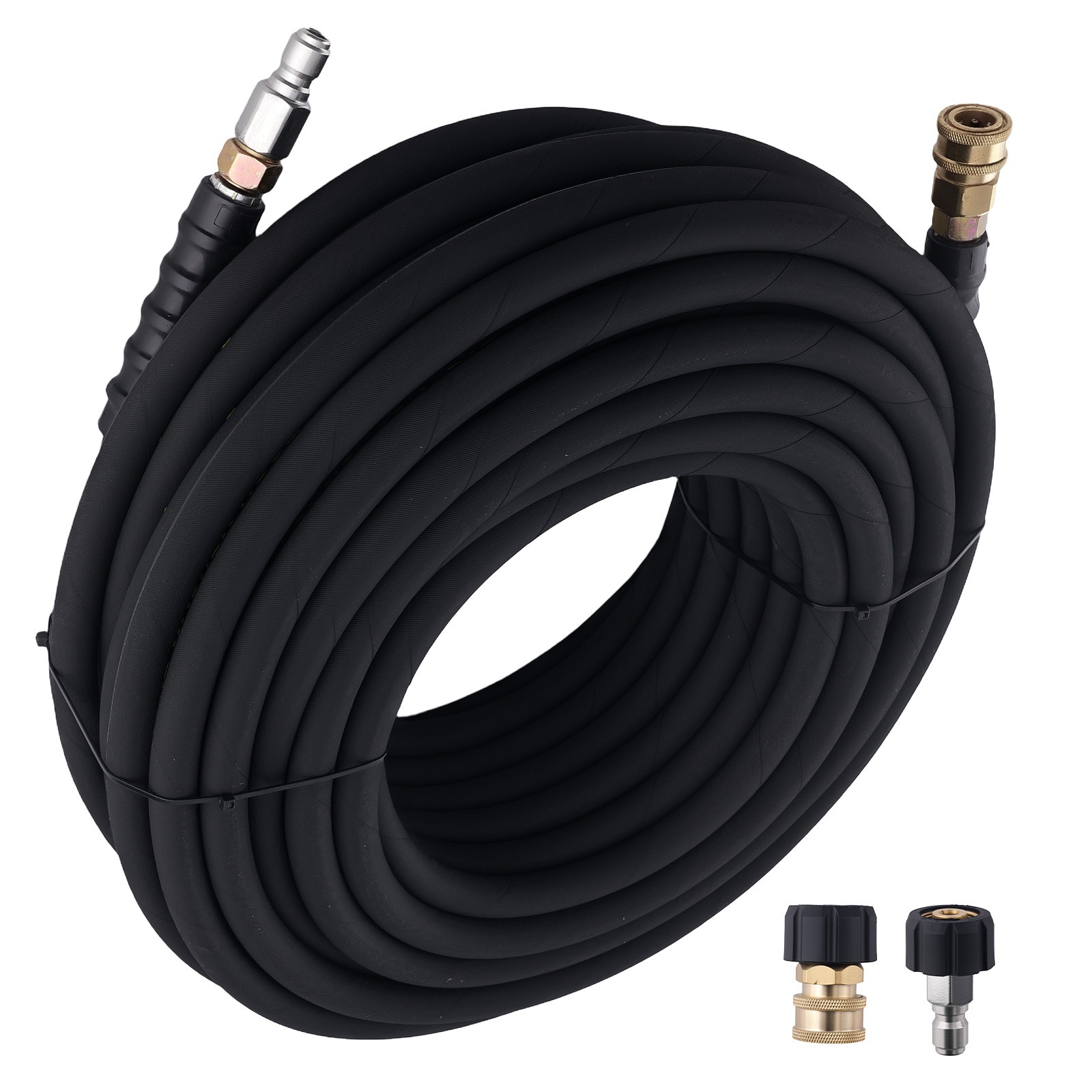 100ft 3/8″ Power Pressure Washer Hose 4200PSI Steel Wire Braided Super Flexible