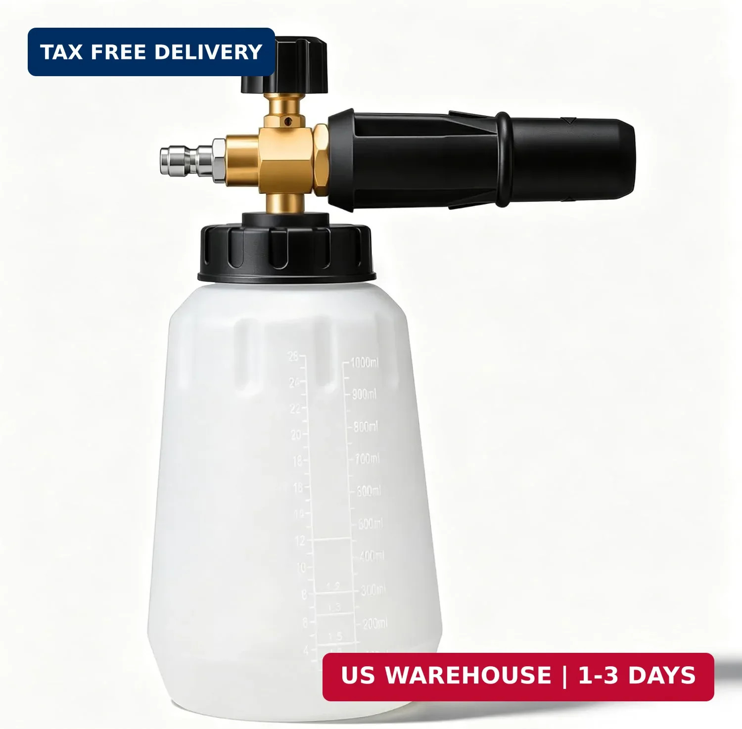 Lichamp Foam Cannon for Pressure Washer, 1000ml Wide Mouth Snow Foam Lance, 1/4