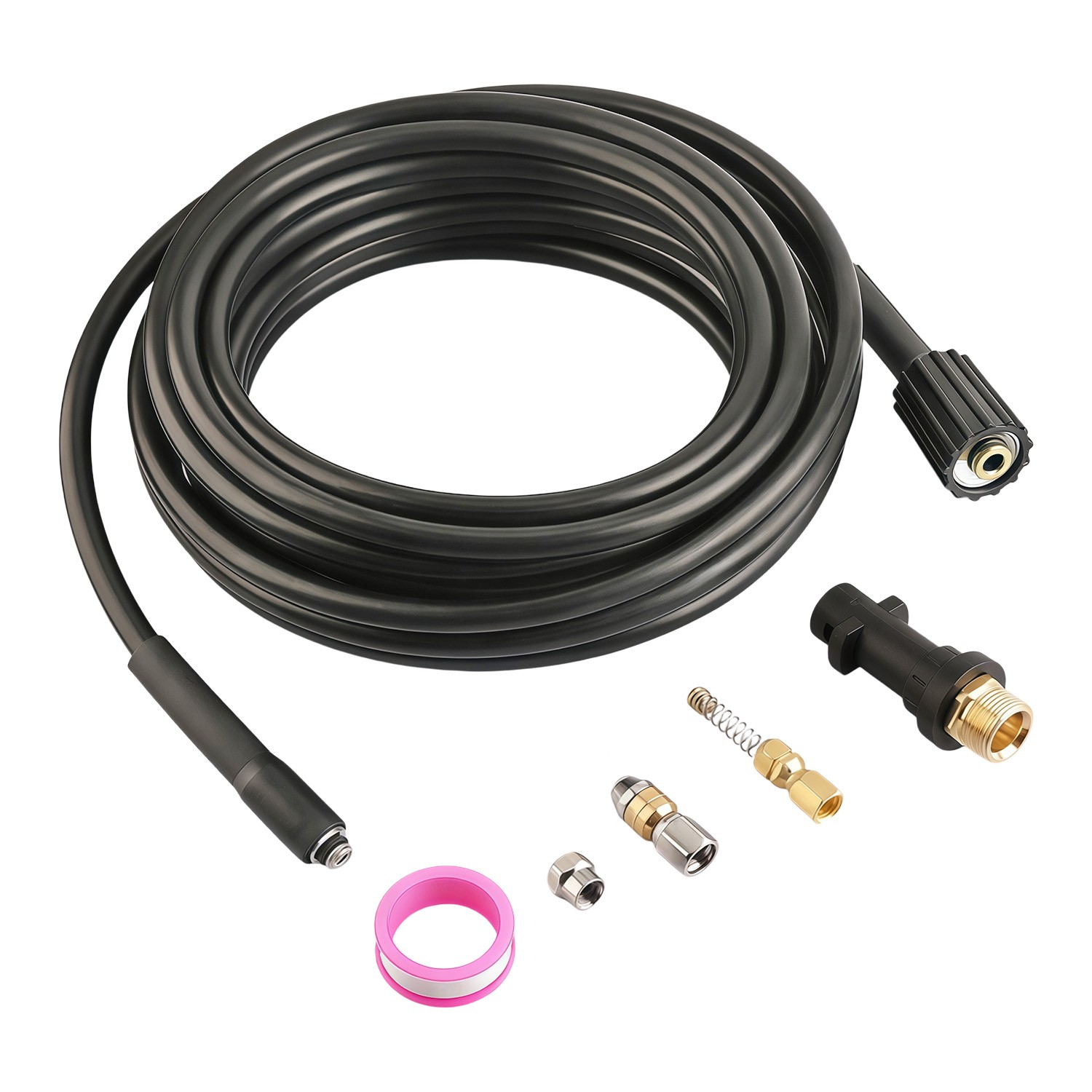 5800PSI Sewer Jetter Nozzles Kit 32FT Drain Cleaning Hose for Pressure Washer US